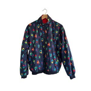 Vintage Duffel Sportswear Mens Sz L Blue Red Sailboats 3-In-1 Windbreaker Jacket